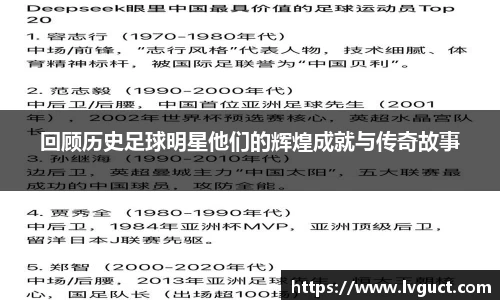 回顾历史足球明星他们的辉煌成就与传奇故事